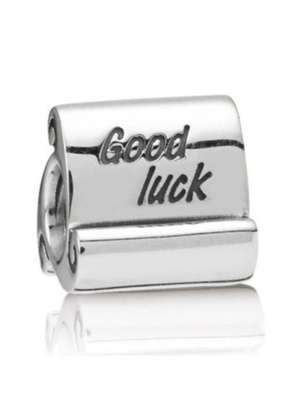 Pandora Retired Sterling Silver Good Luck Scroll Bead - 790514